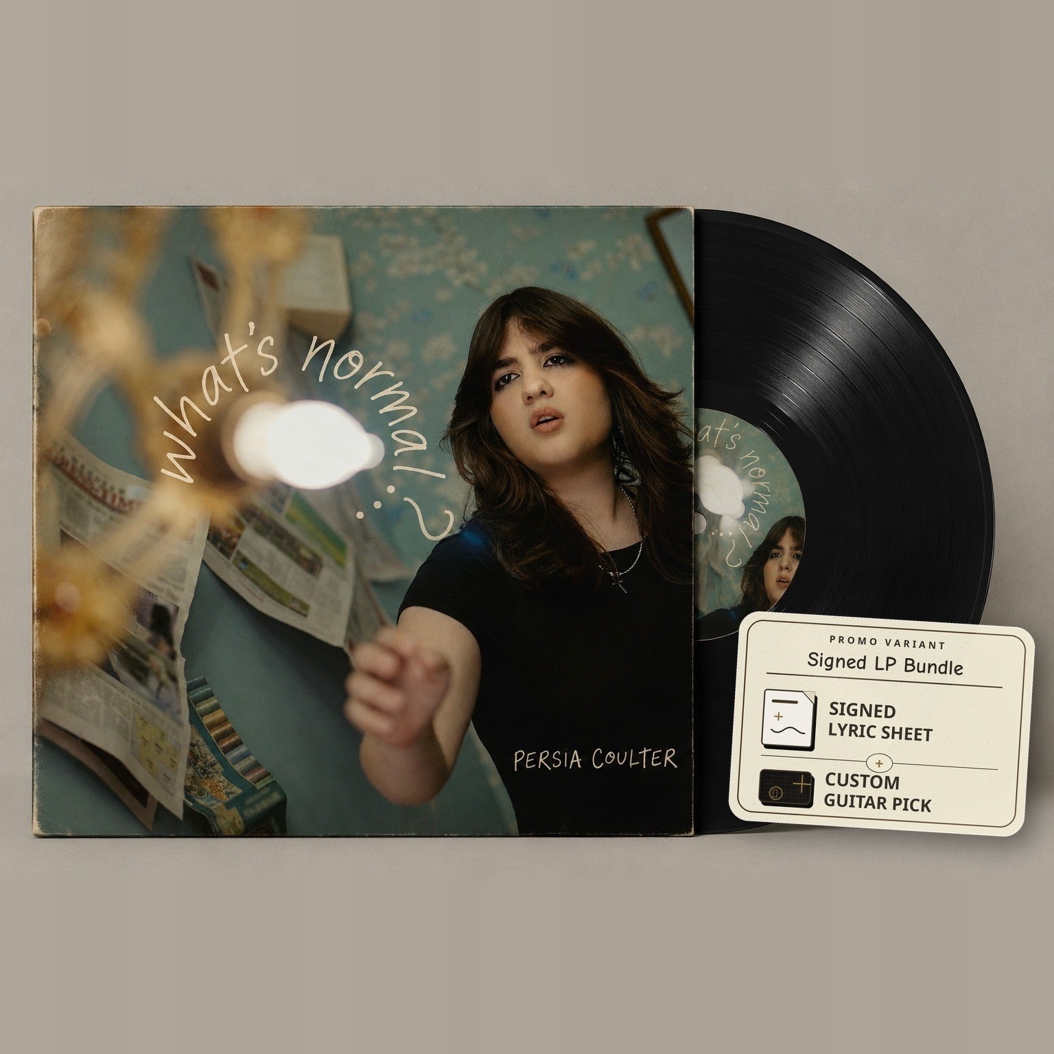 what's normal?.. vinyl bundle with signed lyric card and guitar pick